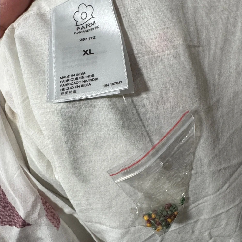 Farm Rio 🌴🍍XL Tropical Pineapple Palm Embroidered Beaded Midi Dress - Picture 12 of 14